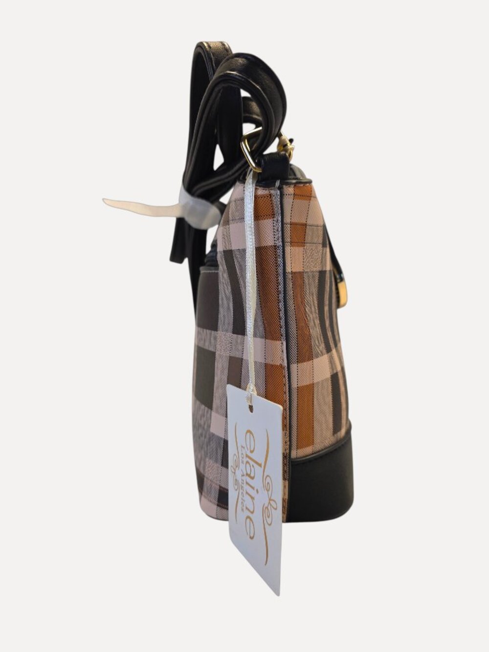 Elaine Turner Designs Modern Check Plaid Crossbody Bag  NWT - Picture 4 of 7